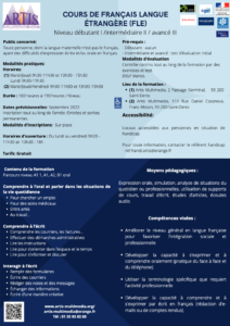 Document pdf cours de Français Langue Etrangère